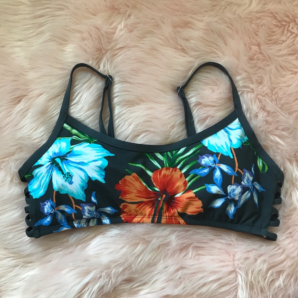 Kona Sol Hawaiian Grey Bikini Top